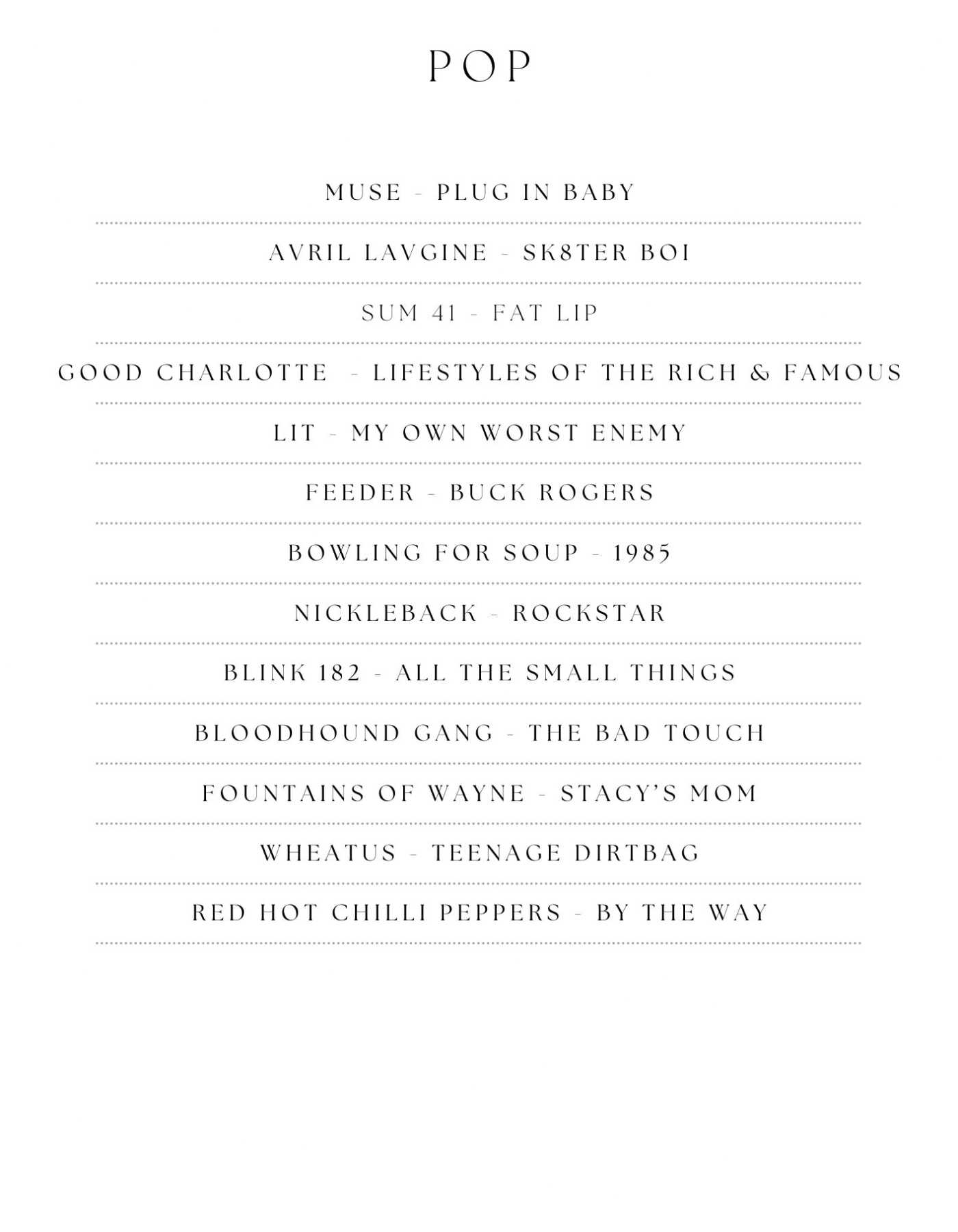 Merrang! Set list 4 - learn the songs from the UK's best Alt Rock and Nu-Metal! Tribute Band.