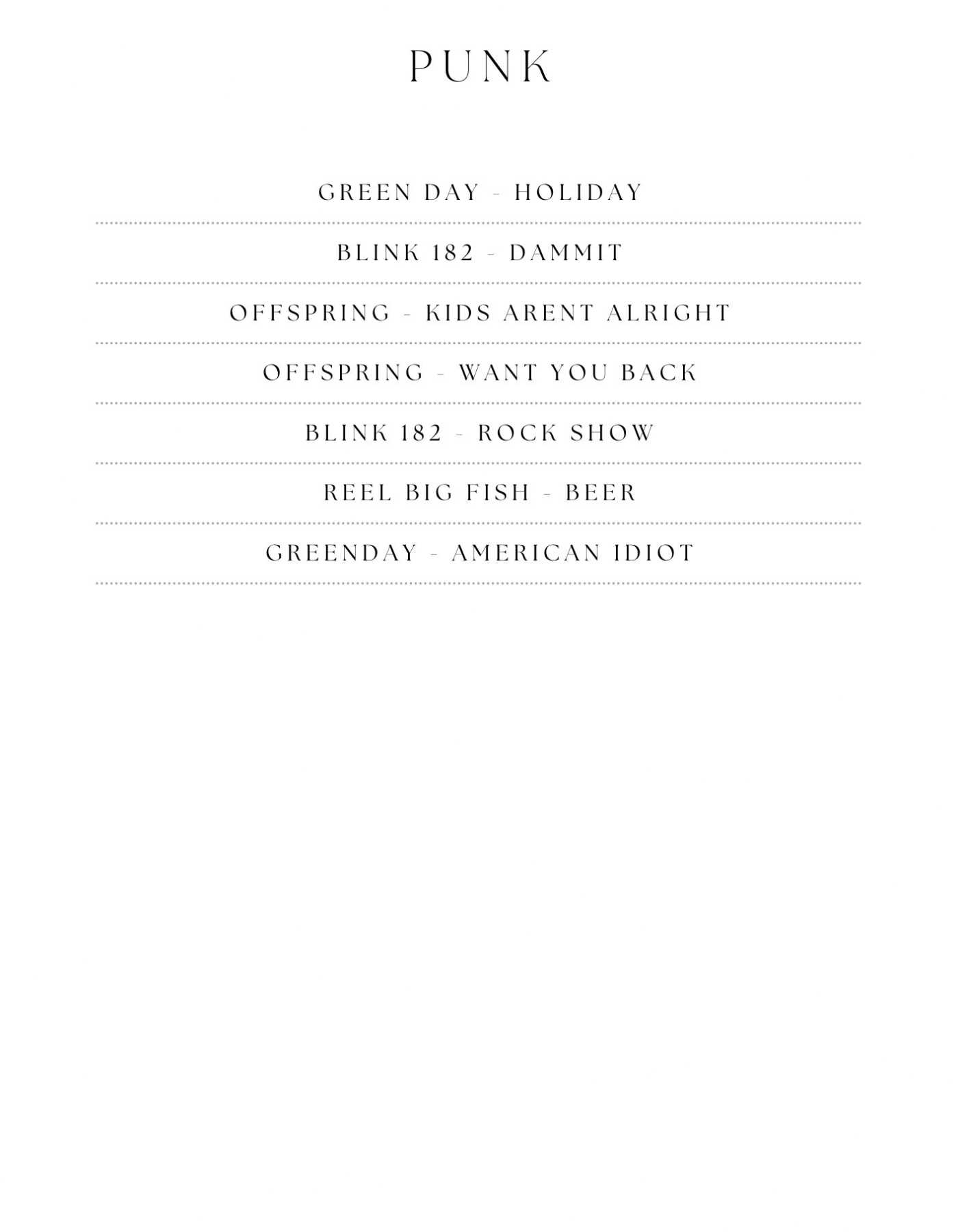 Merrang! Set list 3 - learn the songs from the UK's best Alt Rock and Nu-Metal! Tribute Band.